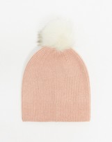 asos pink pompom hat