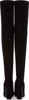 Thumbnail for your product : Nicholas Kirkwood Black Suede & Pearl Thigh-High Victorian Boots