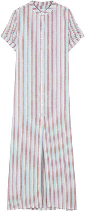 Onia Renee Striped Linen-gauze Maxi Dress