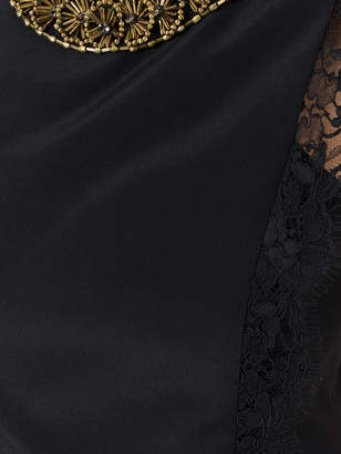 Alberta Ferretti embellished lace detail tank