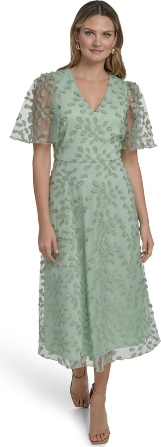 Jessica Howard Women's V-Neck Midi Dress