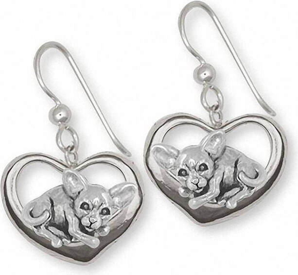 Etsy Chihuahua Earrings Jewelry Sterling Silver Handmade Dog Cu19-Hte