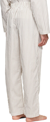 Tekla Off-White & Brown Organic Cotton Pyjama Pants