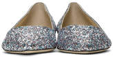 Thumbnail for your product : Jimmy Choo Blue and Pink Glitter Romy Flats