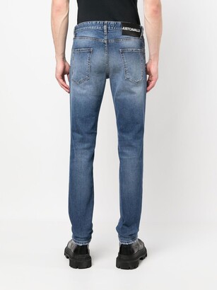 Just Cavalli Distress-Detail Slim-Cut Jeans