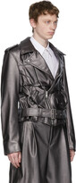 Thumbnail for your product : Comme des Garçons Homme Plus Silver Faux-Leather Jacket