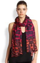 Thumbnail for your product : Bindya Floral Leopard-Print Scarf