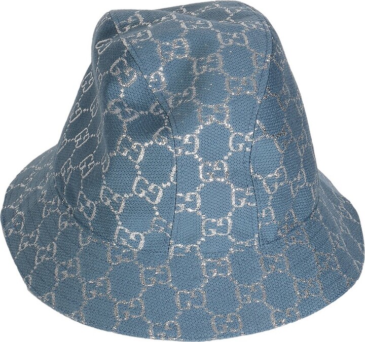 Gucci Lamè Gg Monogram Bucket Hat Xl (Authentic Pre-Loved)
