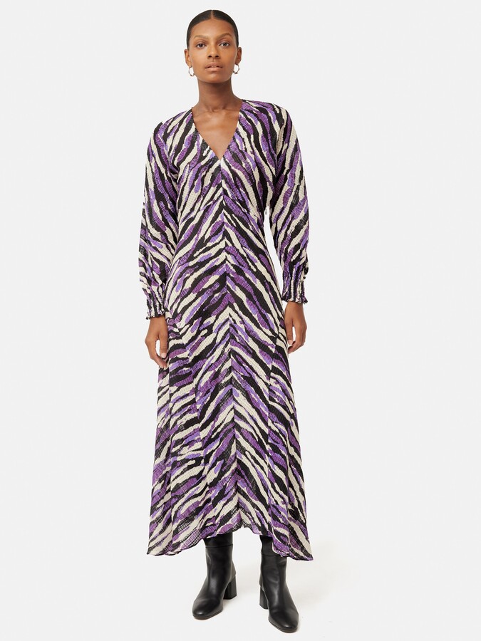 JigsawJigsaw Abstract Zebra Silk Linen Midi Dress ShopStyle