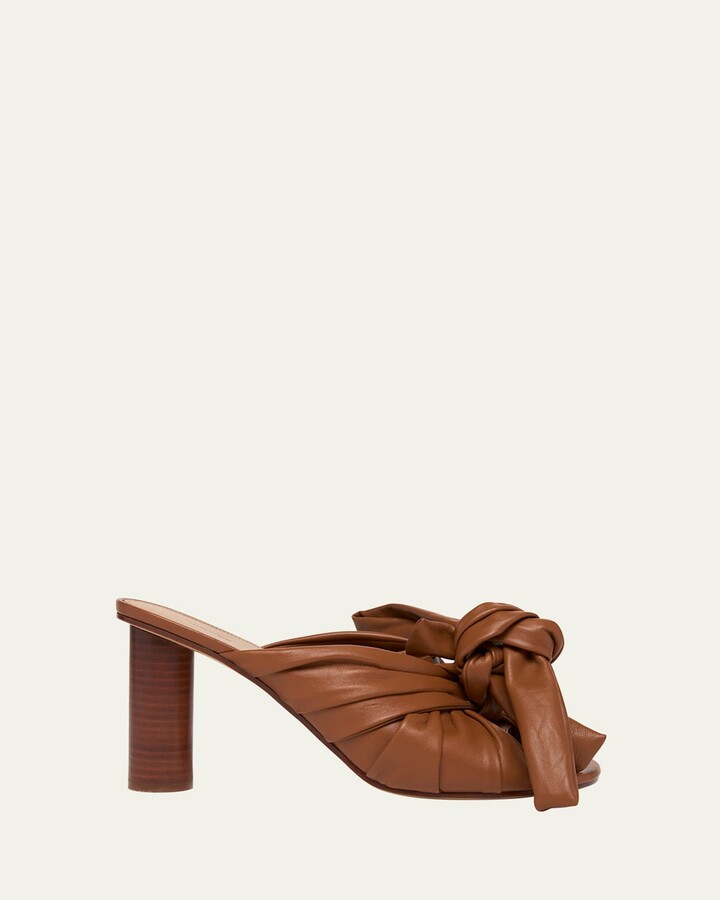 J.W.Anderson Bow Leather Block-Heel Mule Sandals