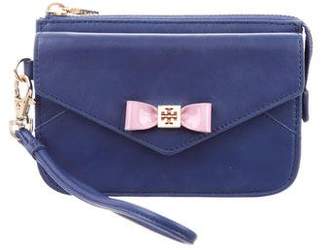 Tory Burch Leather Bow Wristlet