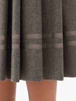 Thumbnail for your product : Zanini Pleated Wool-flannel Midi Skirt - Grey