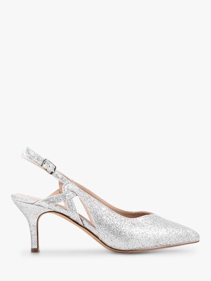 silver mid heels uk