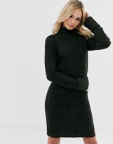 Thumbnail for your product : Pieces knitted mini dress in khaki