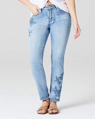 Hollie Floral Embroidered Slim Leg Jeans Regular Length