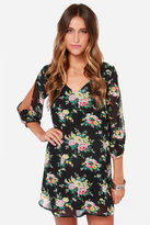 Thumbnail for your product : Lulus Bou-Crazy About You Cream Floral Print Dress