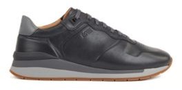 HUGO BOSS Running trainers in burnished leather with cognac lining