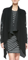 Thumbnail for your product : Bailey 44 Compression Draped Coat with Faux-Leather Sleeves