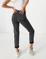 Thumbnail for your product : Parisian distressed mom jeans in washed black