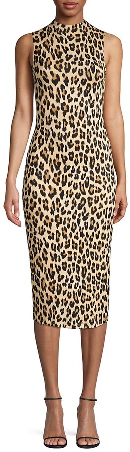 Alice + Olivia Delora Leopard Sleeveless Bodycon Dress - ShopStyle