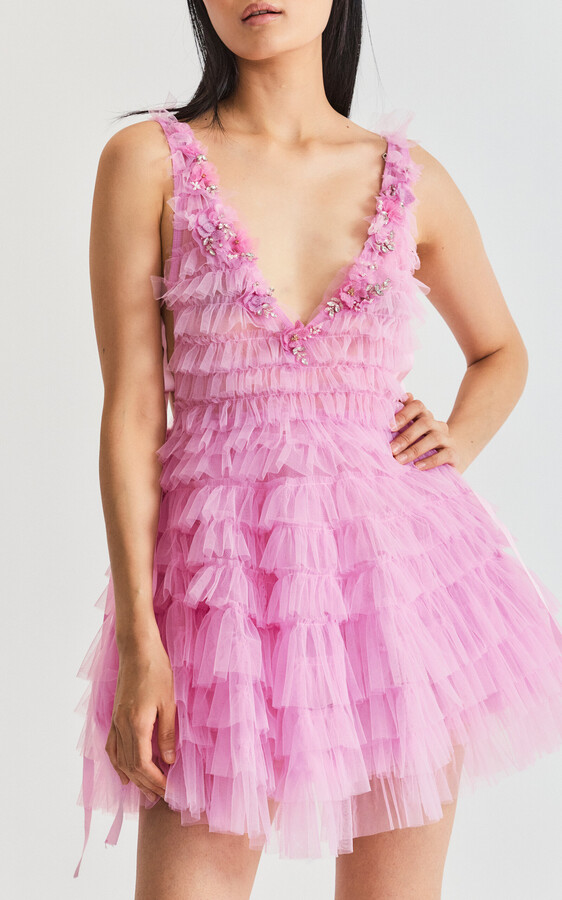 LoveShackFancy Minya Ruffled Tulle Mini Dress ShopStyle
