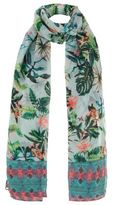 Thumbnail for your product : New Look Green Tropical Print Longline Scarf
