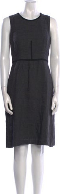 Rene Lezard Shift Dress Blue Sleeveless with Crew Neck