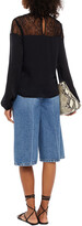 Thumbnail for your product : CAMI NYC Fern corded lace-paneled silk-satin top