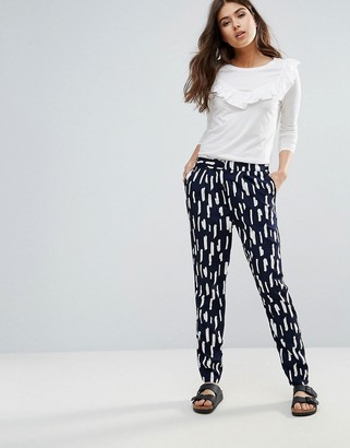 Pieces Ivalo Brushmark Printed Pants