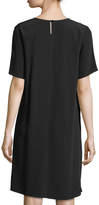 Thumbnail for your product : Eileen Fisher Crinkle Crepe Round-Neck Short-Sleeve Dress, Plus Size