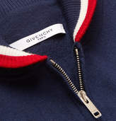 Thumbnail for your product : Givenchy Logo-jacquard Wool Bomber Jacket - Navy
