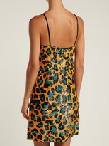 Thumbnail for your product : Ashish Leopard Sequin-embellished Georgette Mini Dress - Orange Multi