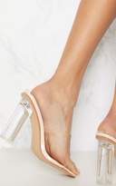 Thumbnail for your product : PrettyLittleThing Clear Block Heel Twin Strap Sandal