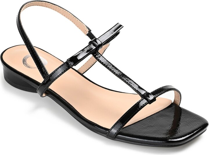 low black strappy heels