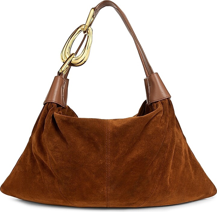 Zimmermann Women's Small Trampoline Suede Hobo Bag - Coffee