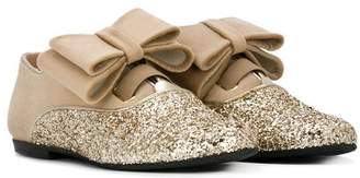 MonnaLisa bow-detail glitter shoes