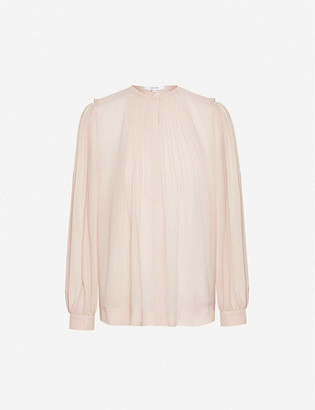 Reiss Handen puffed-sleeve chiffon blouse
