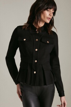 black peplum jacket uk