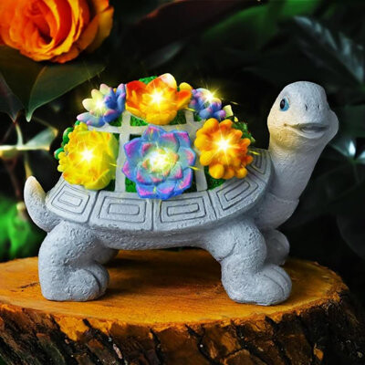 HHA Gifts Solar Turtle Statues For Garden Decor, Outdoor Sculptures For Clearance Lights For Outside Lawn Ornaments Porch Patio Balcony Yard Home - Birthd