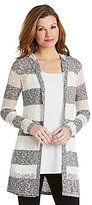 Thumbnail for your product : I.N. Studio Striped Hooded Cardigan