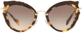 Miu Miu Mu 05ss 52 Brown Cat Sunglasses