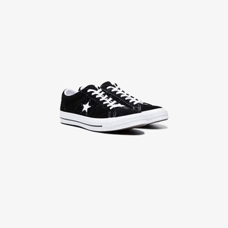 Converse Black One Star Premium Suede Low Top Sneakers - Men's - Rubber/ Suede/Leather - ShopStyle