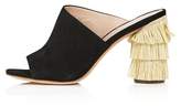 Thumbnail for your product : Pour La Victoire Women's Hettie Nubuck Leather & Raffia High-Heel Slide Sandals