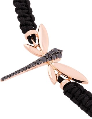 Anapsara 18kt Rose Gold Dragonfly Diamond Cord Bracelet