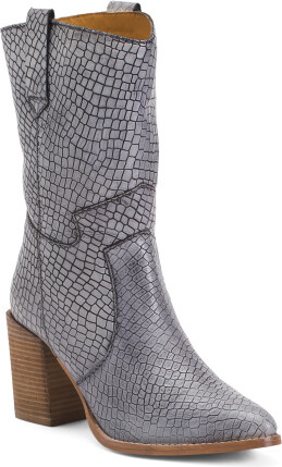 TJMAXX Leather Trudy Moody Western Boots For Women - ShopStyle