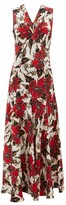 Thumbnail for your product : colville Floral-print Panelled Crepe Maxi Dress - Red Print