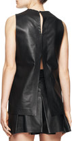 Thumbnail for your product : Proenza Schouler Sleeveless Split-Center Leather Top
