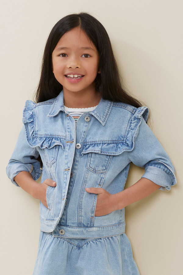 frill denim jacket
