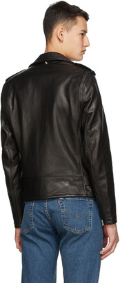 Schott Black Leather Biker Jacket