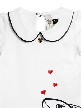 Armani Junior Doubled Cotton Jersey Maxi T-Shirt
